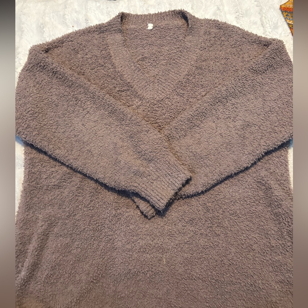 Cozy Brown V-Neck Men's Sweater